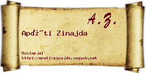 Apáti Zinajda névjegykártya
